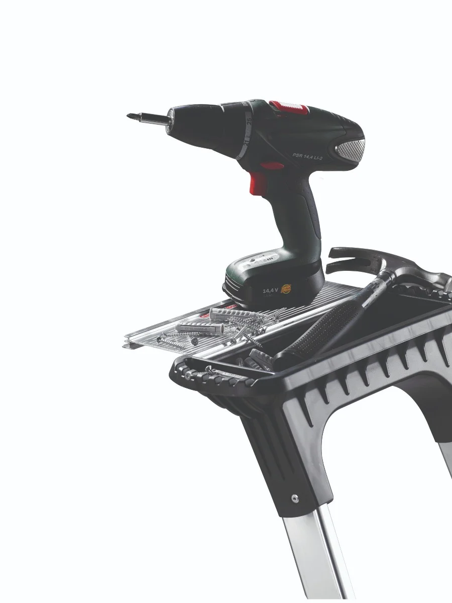 Double Decker Aluminium Stepladder with Tool Tray - Image 5